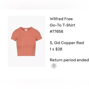 Aritzia Wilfred Go To T-shirt size S GD copper red